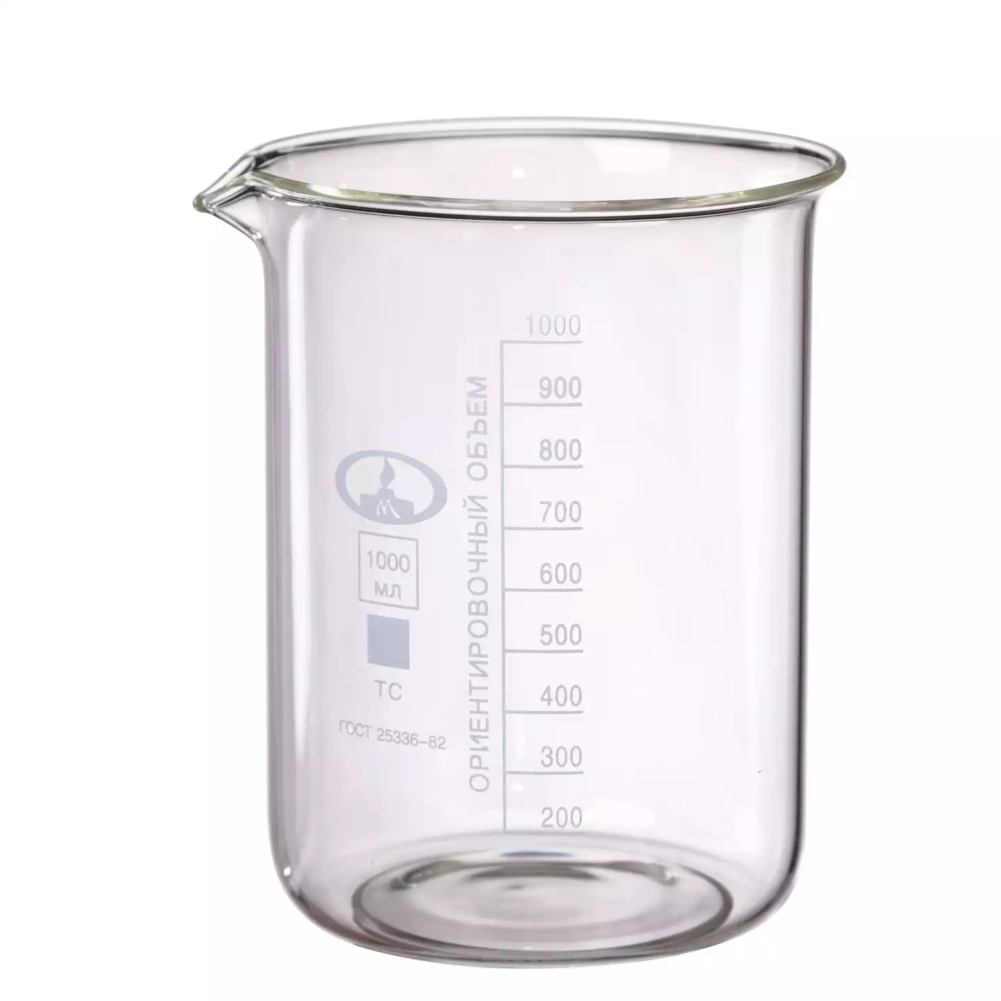 Стакан Н-1-1000, мерный объем 1000мл, с делением, стекло